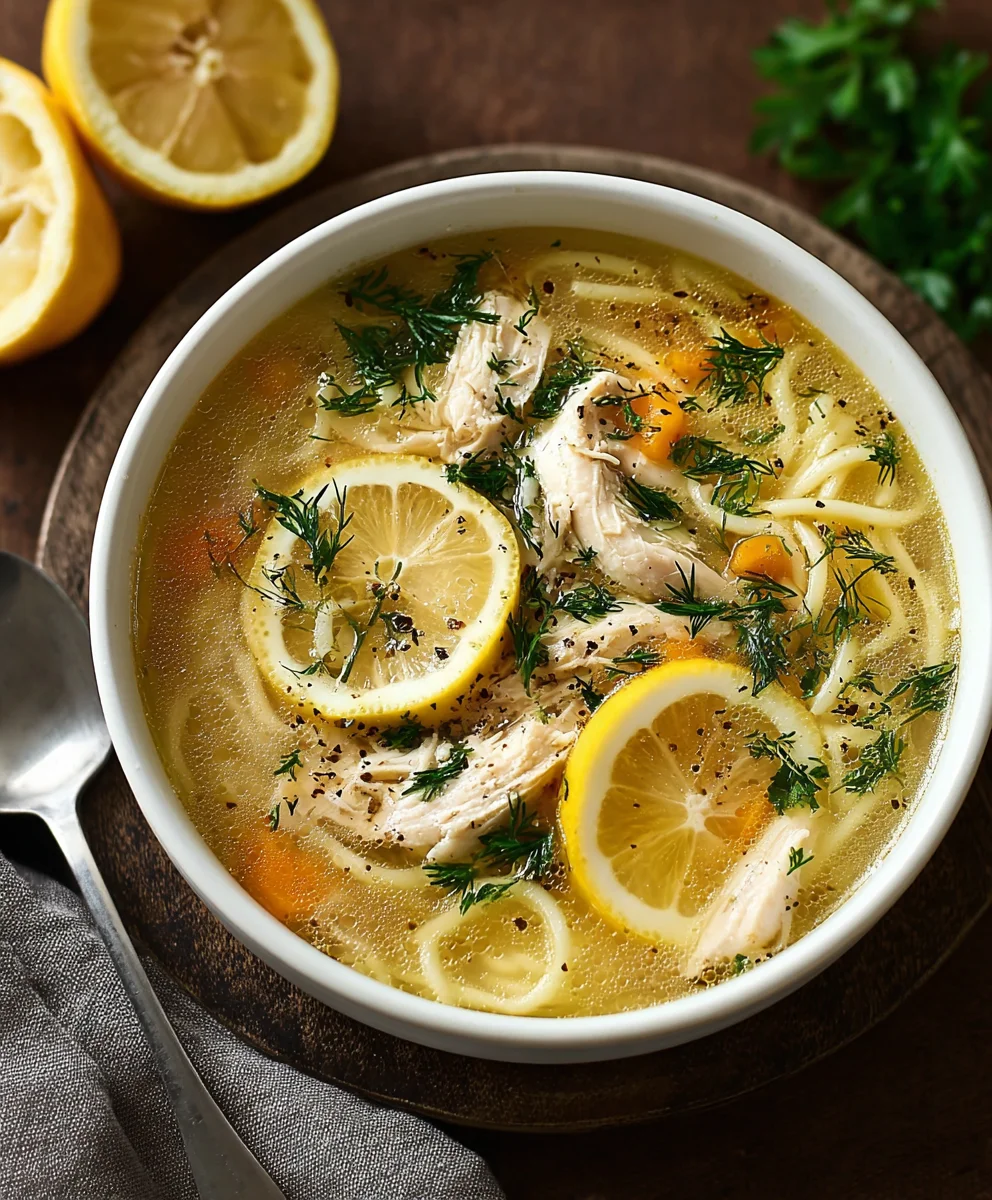 Greek Lemon Chicken Soup - Zesty Flavor Boost