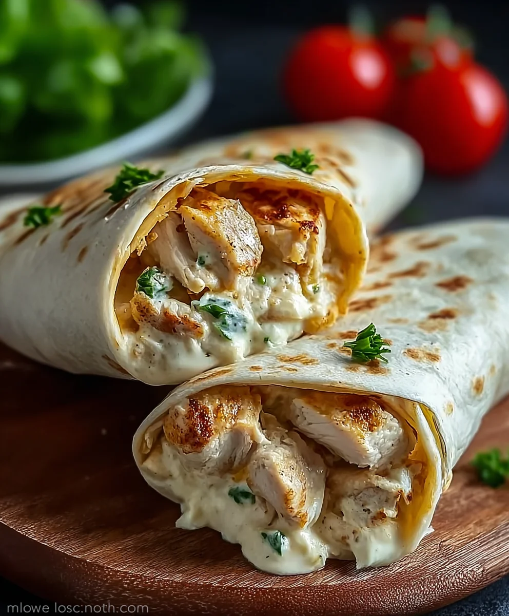 Cheesy Garlic Chicken Wraps-Easy Weeknight Meal
