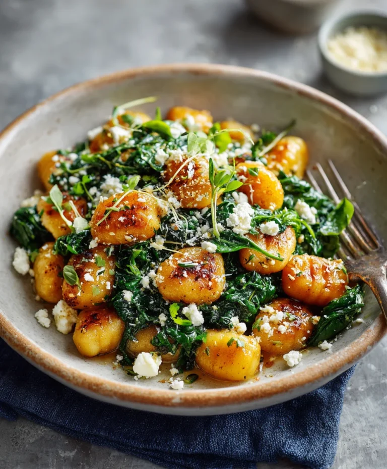 Crispy Gnocchi with Spinach & Feta – Easy Recipe