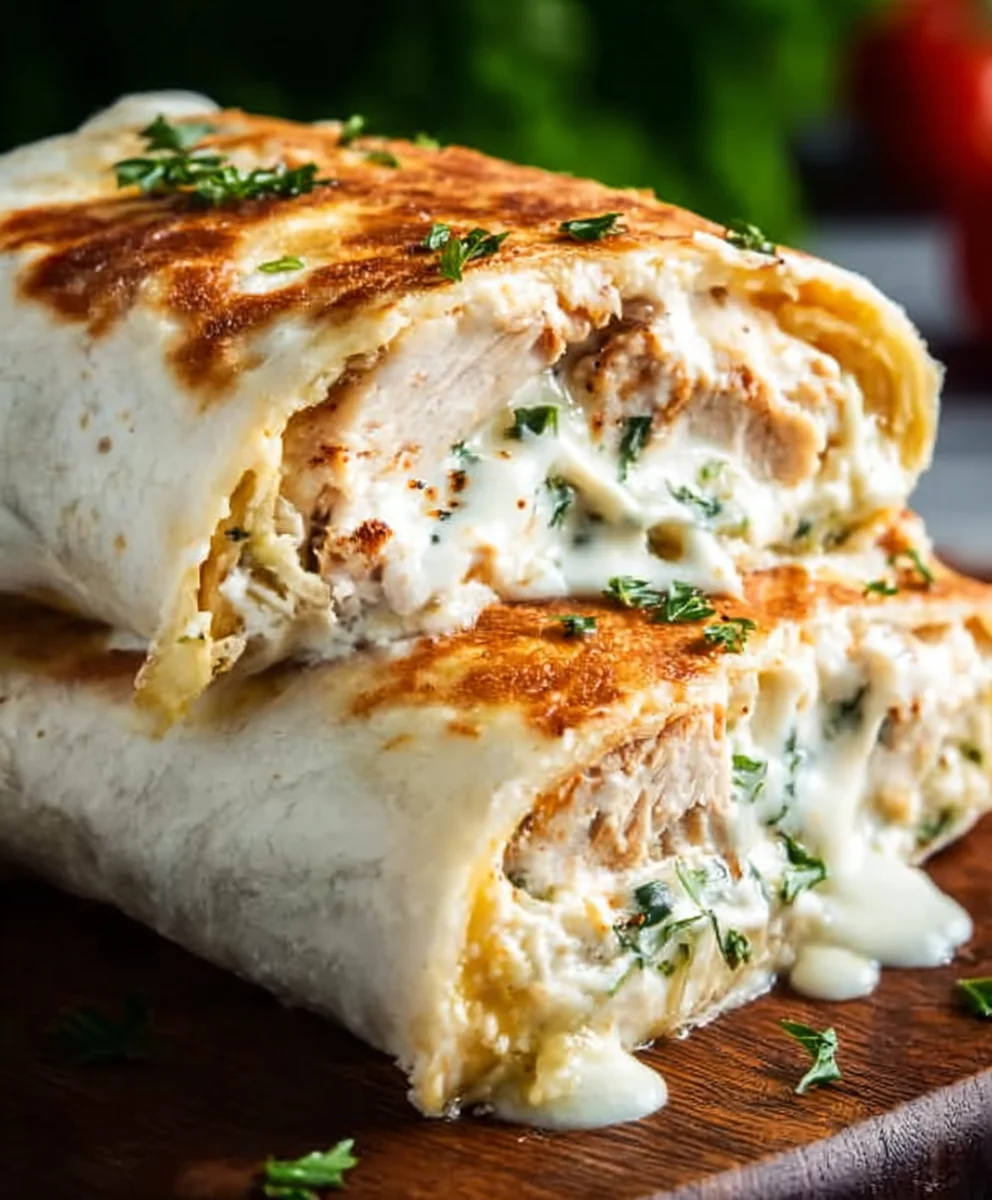 Cheesy Chicken Garlic Wraps- Easy & Delicious Meal