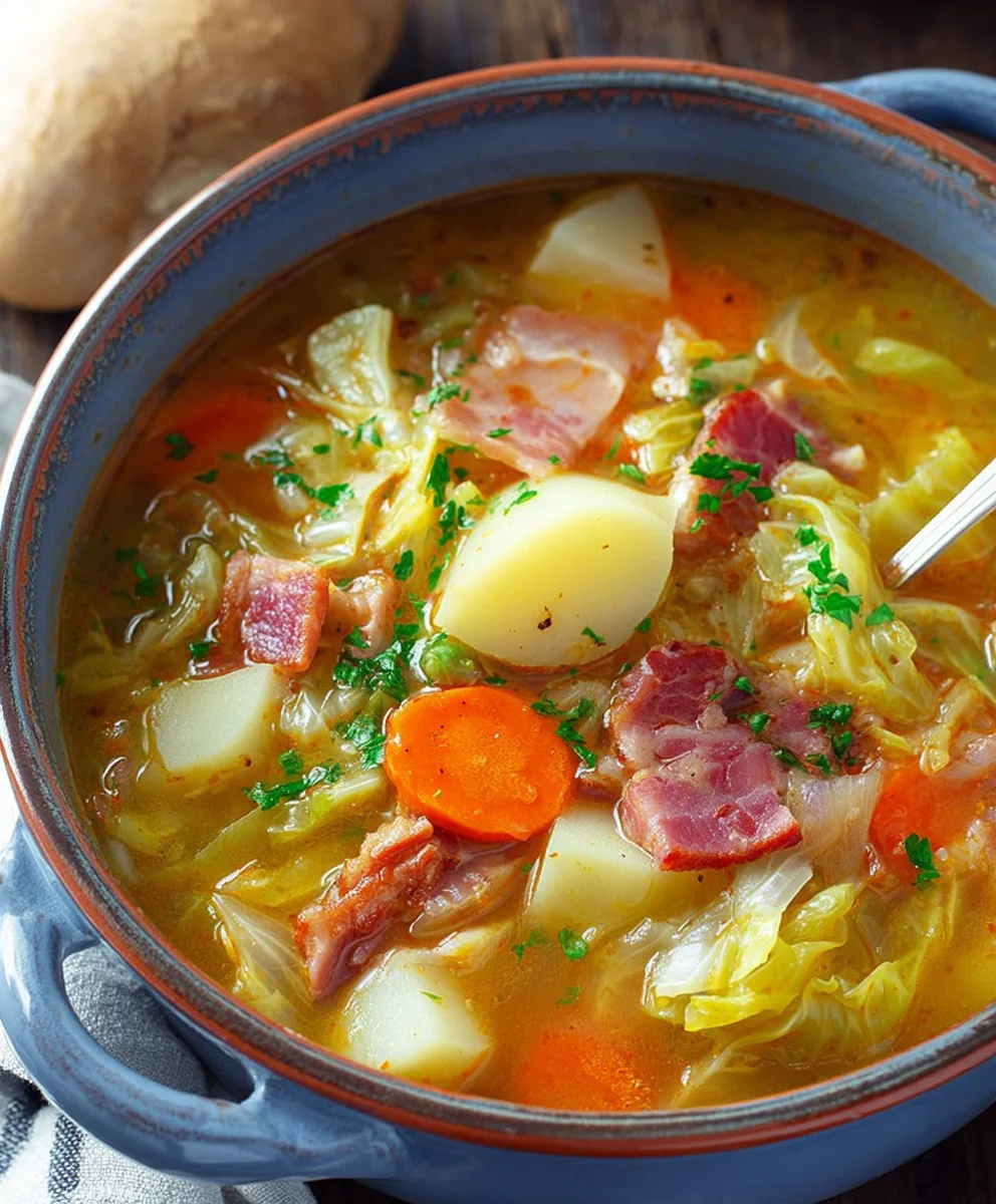 Irish Beef Beef Bacon Cabbage Potato Soup - Hearty Comfort