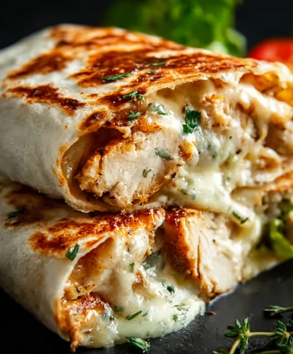 Cheesy Chicken Garlic Wraps- Easy & Delicious Meal