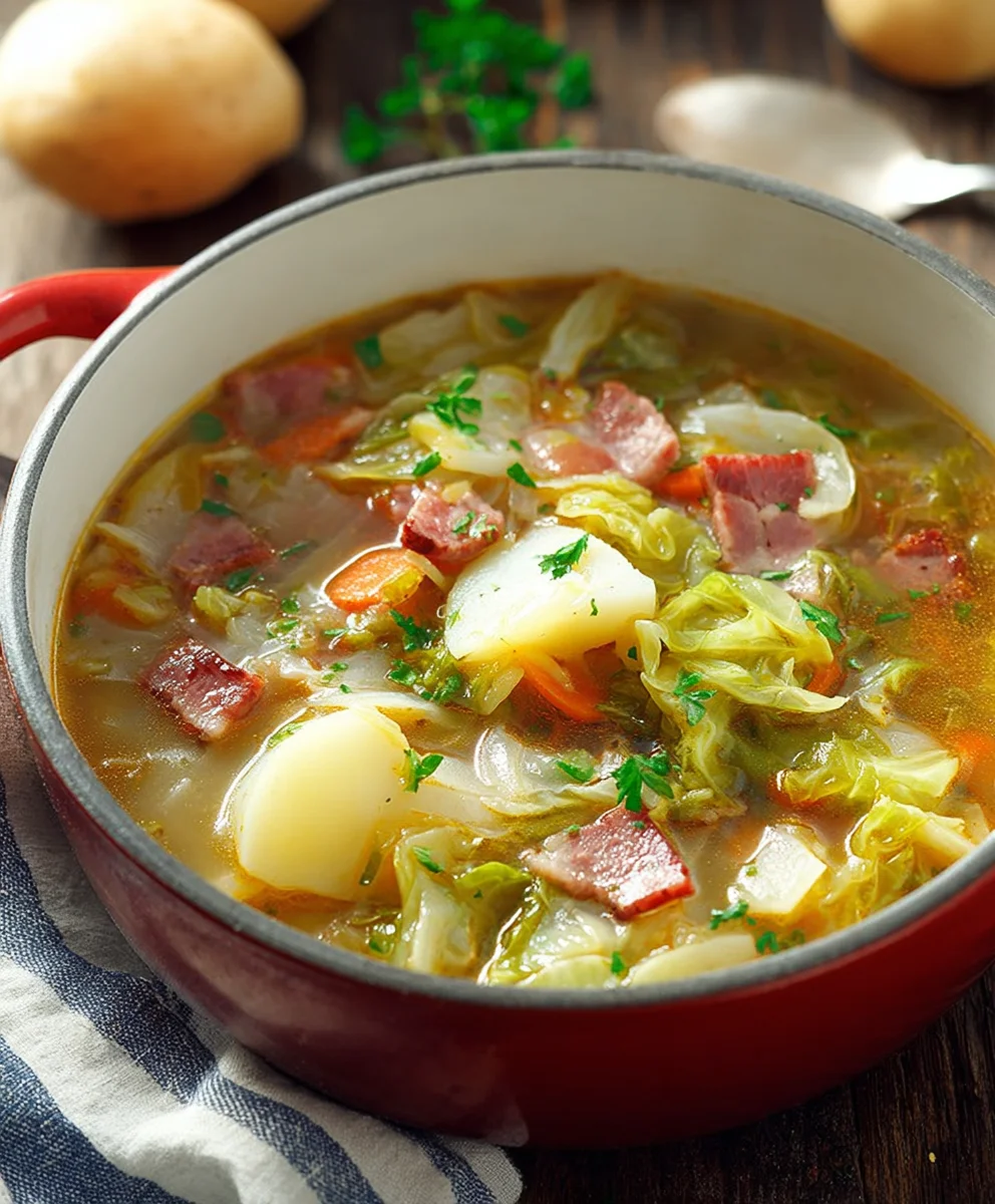 Irish Beef Beef Bacon Cabbage Potato Soup - Hearty Comfort