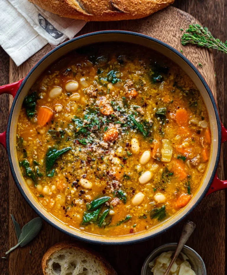 Hearty Tuscan White Bean Soup- Easy Comfort Food