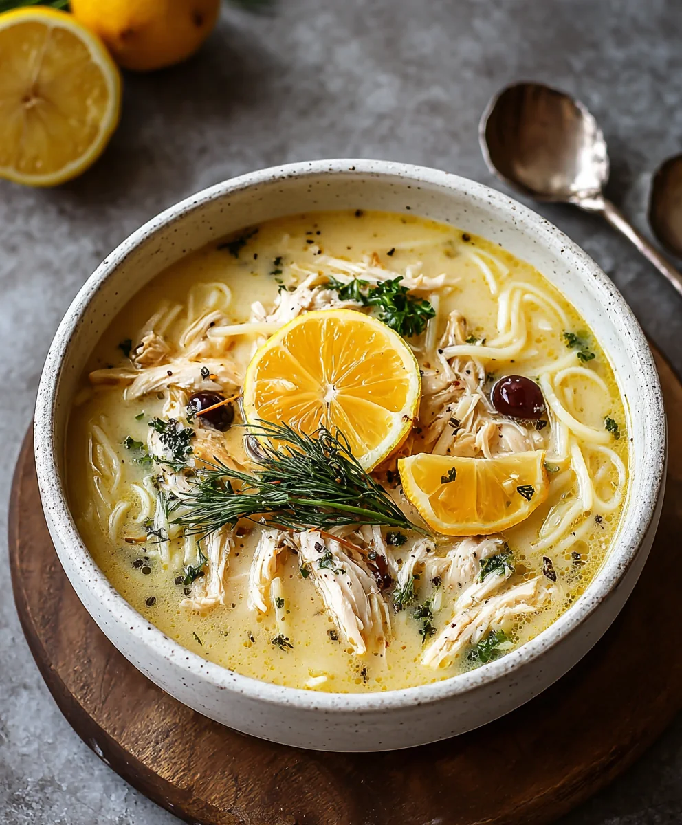 Greek Lemon Chicken Soup - Zesty Flavor Boost