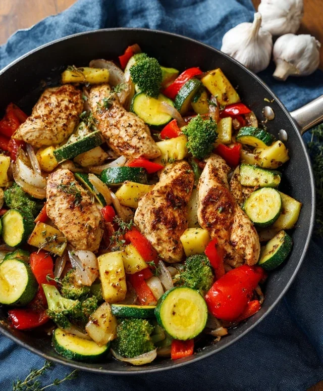 Healthy Chicken and Vegetables Skillet