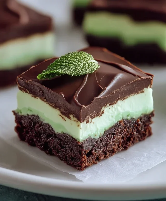 Triple-layer chocolate mint squares