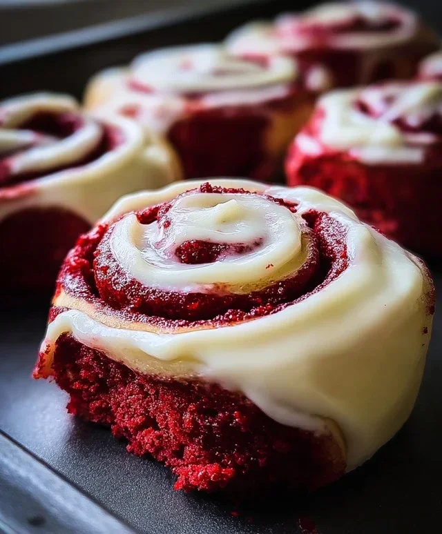 Red Velvet Cinnamon Rolls with Cream Cheese Icing