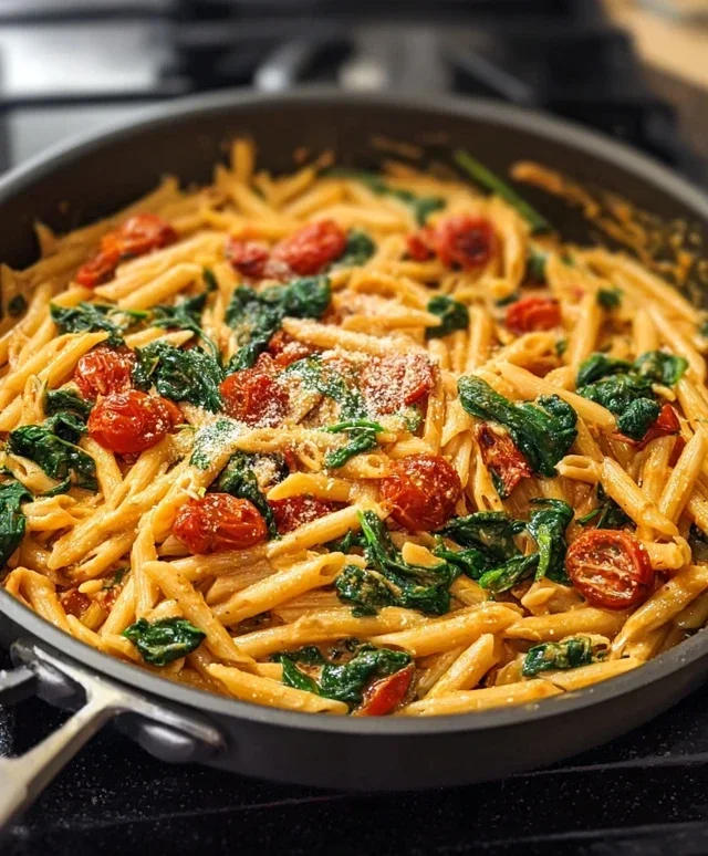 One-Pot Spinach Tomato Pasta