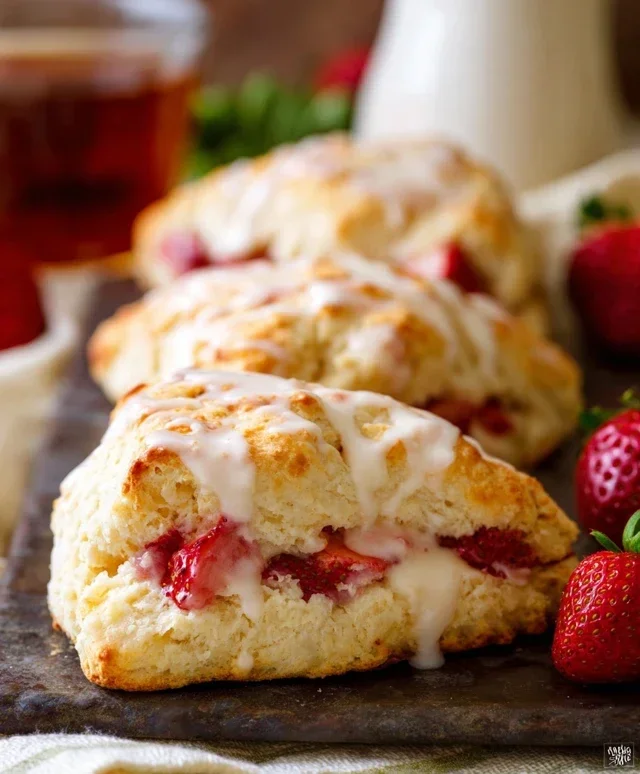 Strawberry Lemon Cream Scones