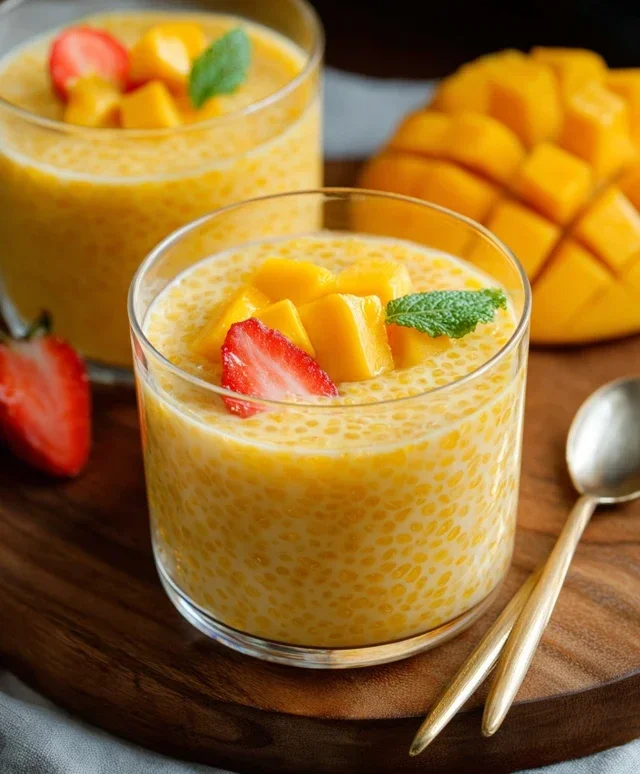 Mango Tapioca Pudding (Mango Sago)