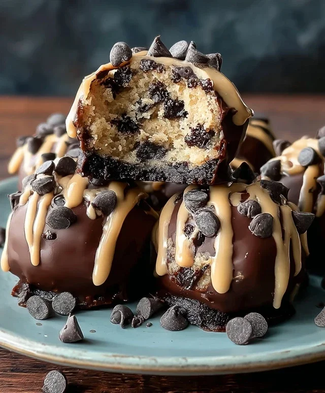 Chocolate Chip Cookie Dough Brownie Bombs