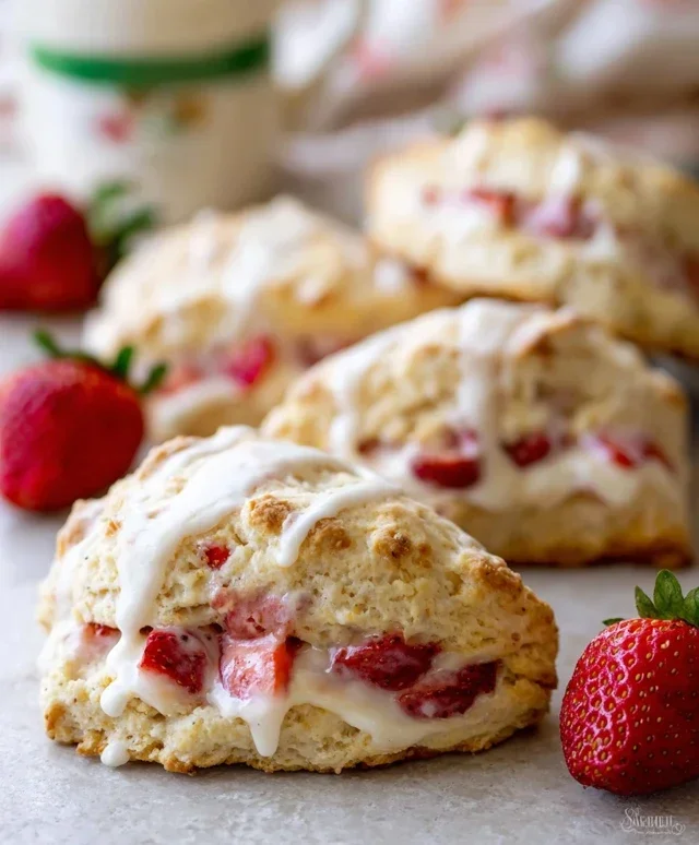 Strawberry Lemon Cream Scones