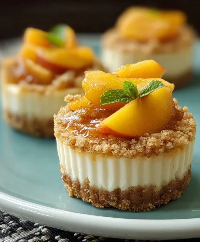 Peach Cobbler Mini Cheesecakes
