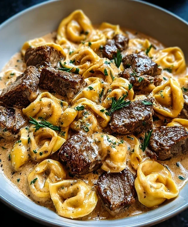 Cracked Garlic Steak Tortellini in Creamhouse Sauce Bliss