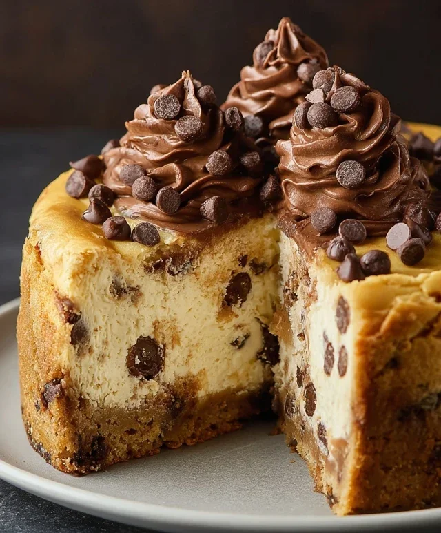 Chocolate Chip Cookie Bottomed Cheesecake