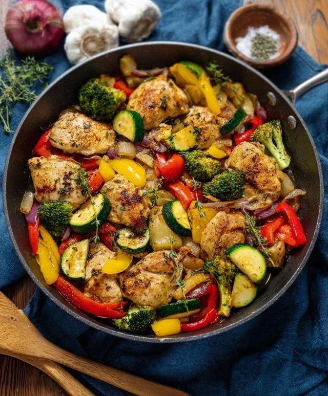 Healthy Chicken and Vegetables Skillet