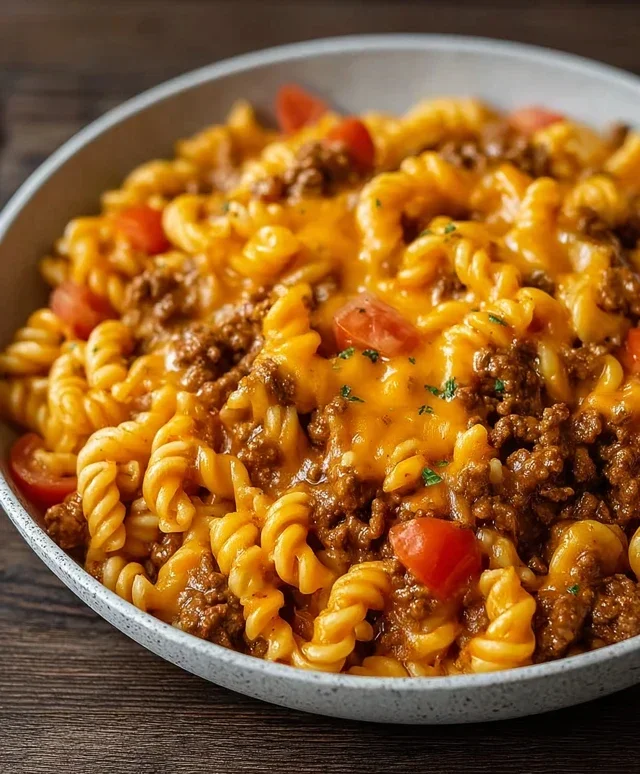 Cheesy Beef Taco Pasta