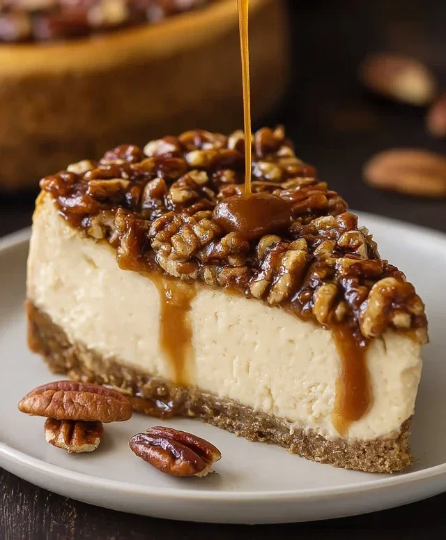Vegan Caramel Pecan Cheesecake