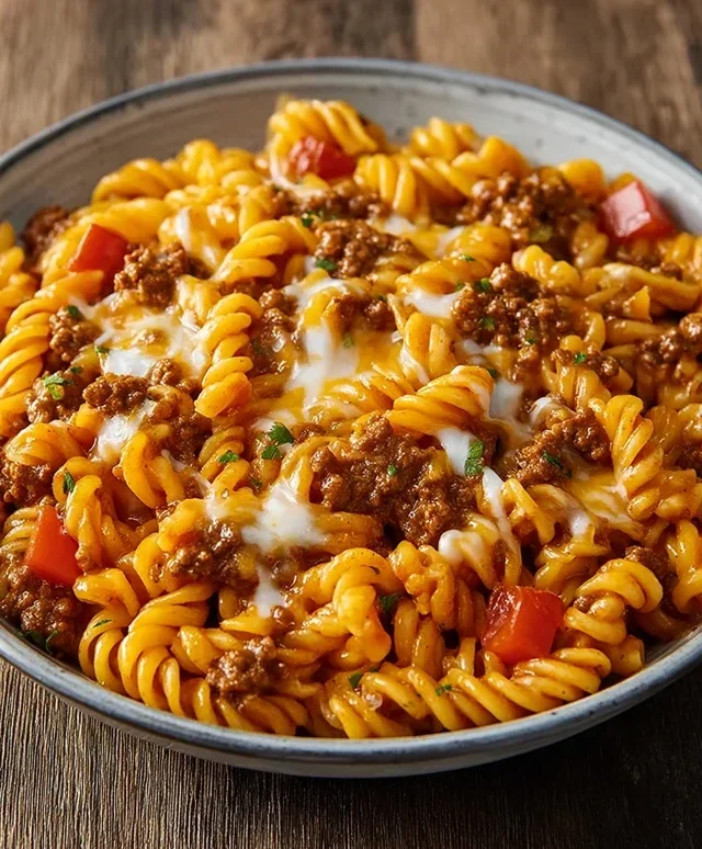 Cheesy Beef Taco Pasta