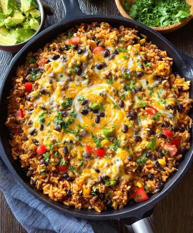 Cheesy Taco Rice Skillet