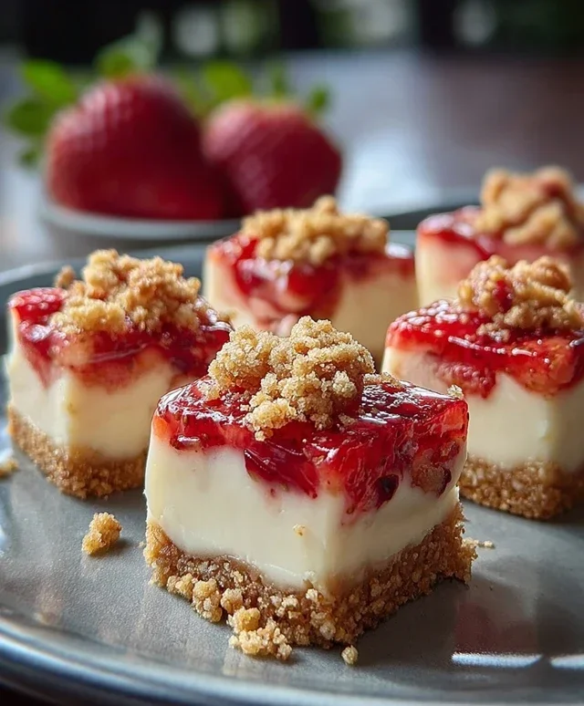 Strawberry Crunch Cheesecake Bites