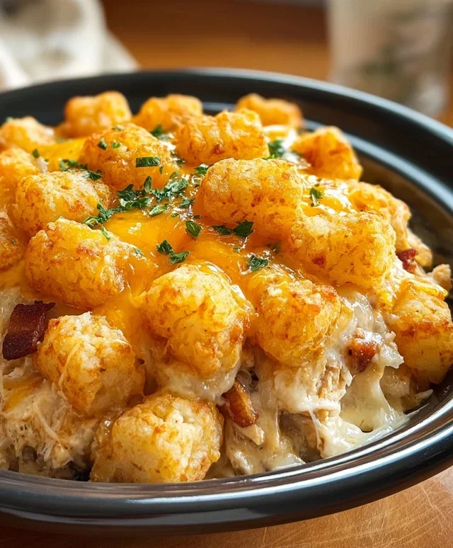 Crock Pot Chicken Tater Tot Casserole