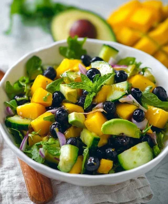 Mango Cucumber Salad with Blueberry and Avocado