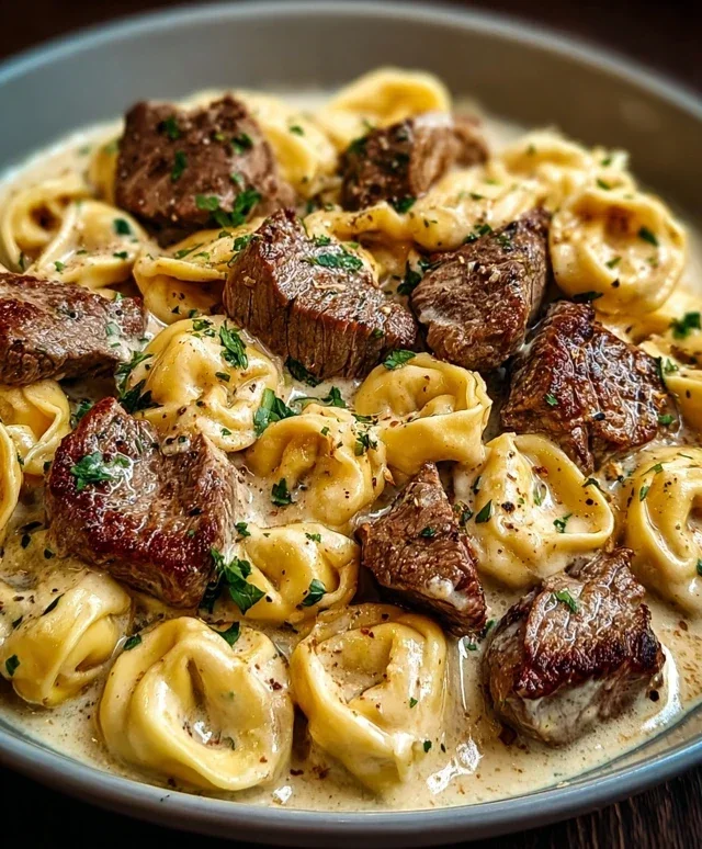 Cracked Garlic Steak Tortellini in Creamhouse Sauce Bliss