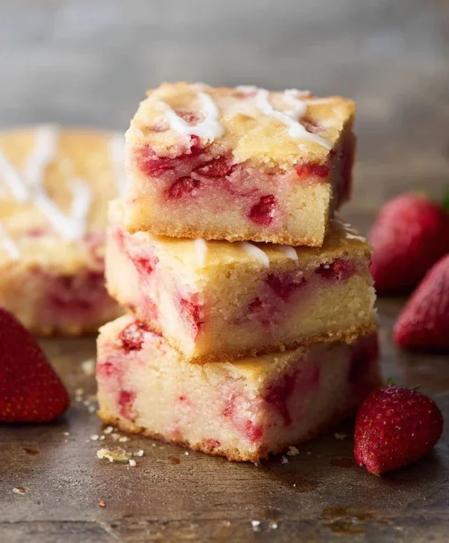 Strawberry Lemon Blondies