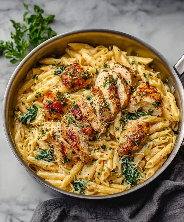 Healthy Garlic Parmesan Chicken Pasta