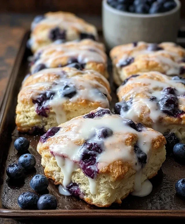 Glazed Blueberry Butter Swim Biscuits