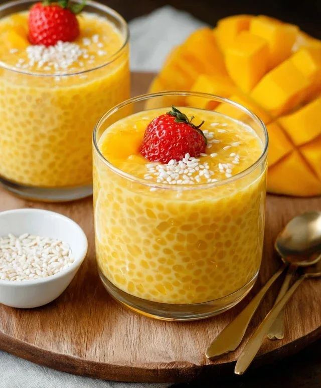 Mango Tapioca Pudding (Mango Sago)