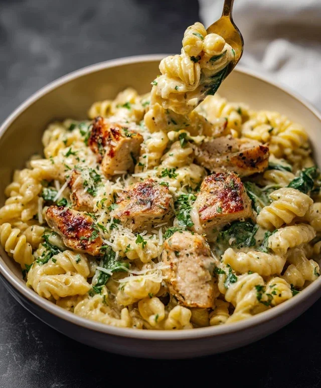 Healthy Garlic Parmesan Chicken Pasta