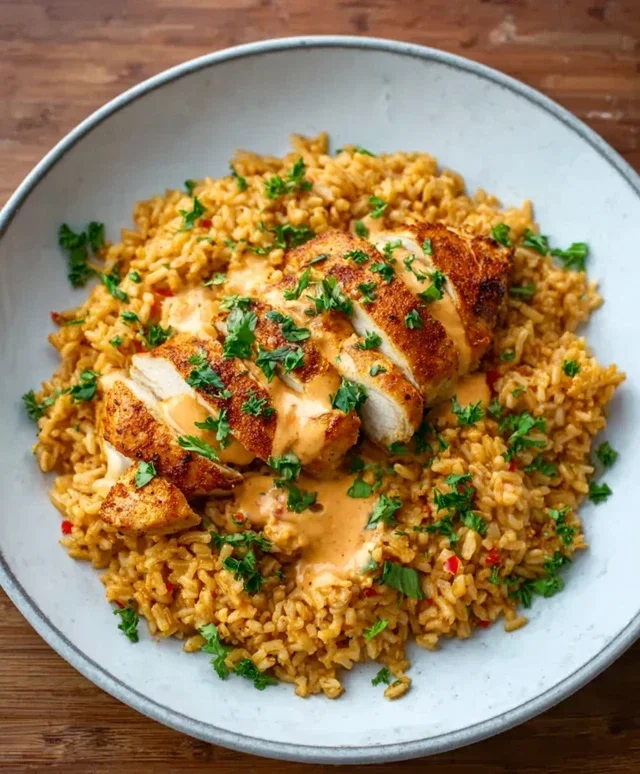 High Protein Creamy Cajun Chicken Rice