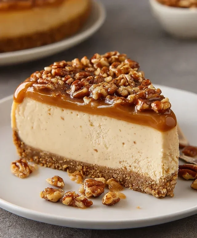 Vegan Caramel Pecan Cheesecake