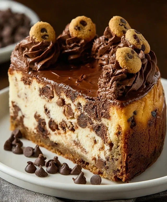 Chocolate Chip Cookie Bottomed Cheesecake