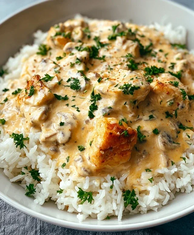 Creamy Smothered Chicken and Rice