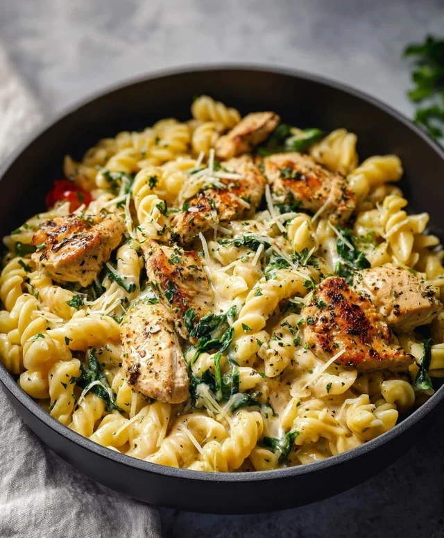 Healthy Garlic Parmesan Chicken Pasta