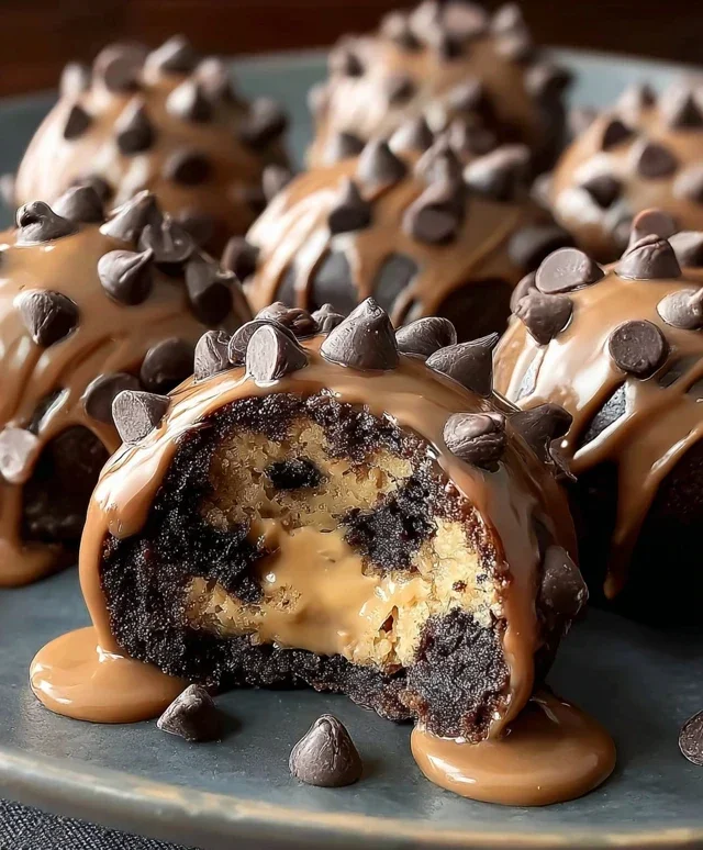 Chocolate Chip Cookie Dough Brownie Bombs