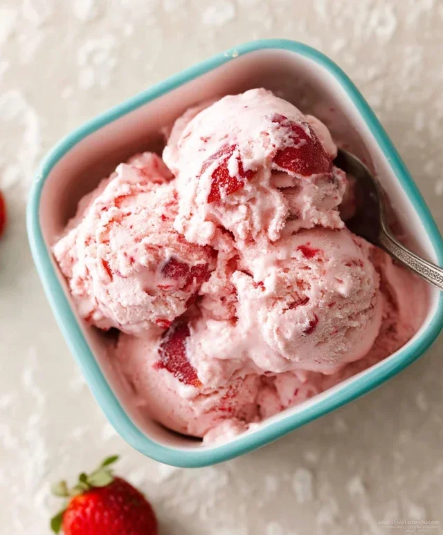 Homemade Strawberry Ice Cream