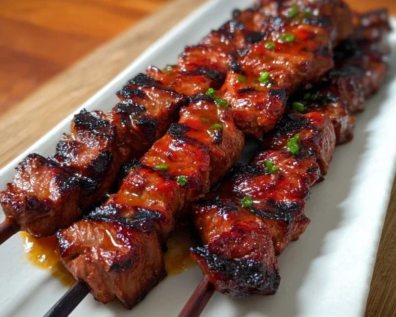 BBQ Beef Skewers with Filipino BBQ Marinade