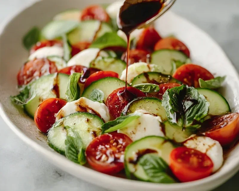 Fresh Cucumber Caprese Salad