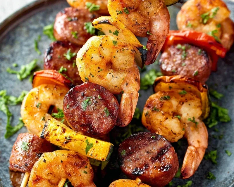 Sausage and Shrimp Kabobs