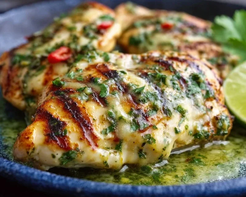 Grilled Salsa Verde Pepper Jack Chicken