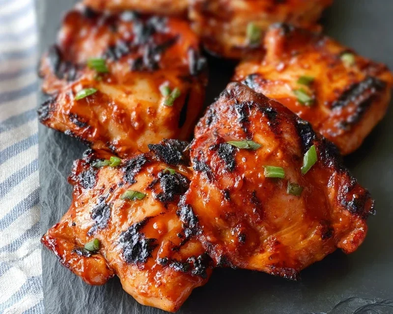 Grilled Honey Buffalo Chicken Thighs