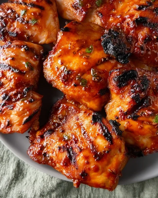Grilled Honey Buffalo Chicken Thighs