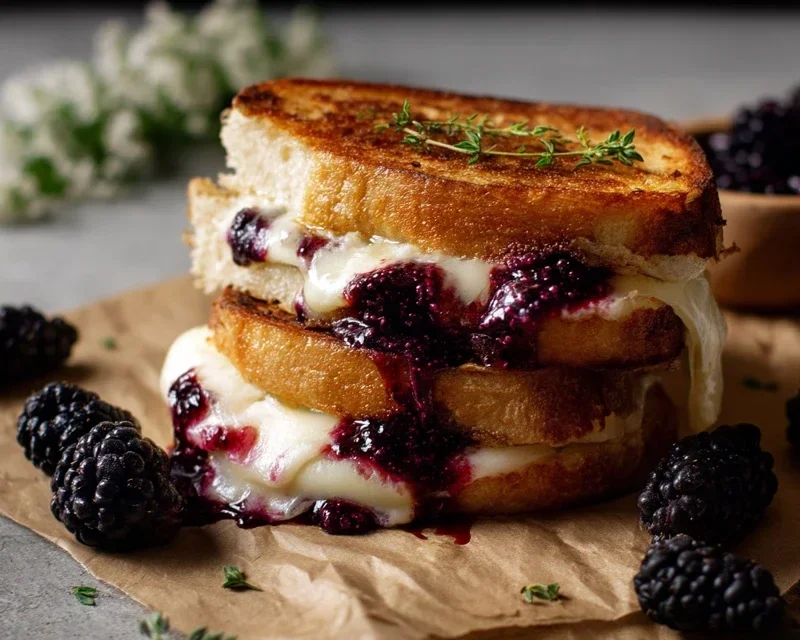 Blackberry Balsamic and Brie Grilled Cheese