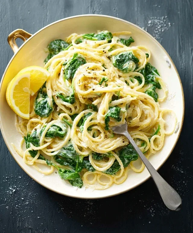 Lemon ricotta pasta & spinach