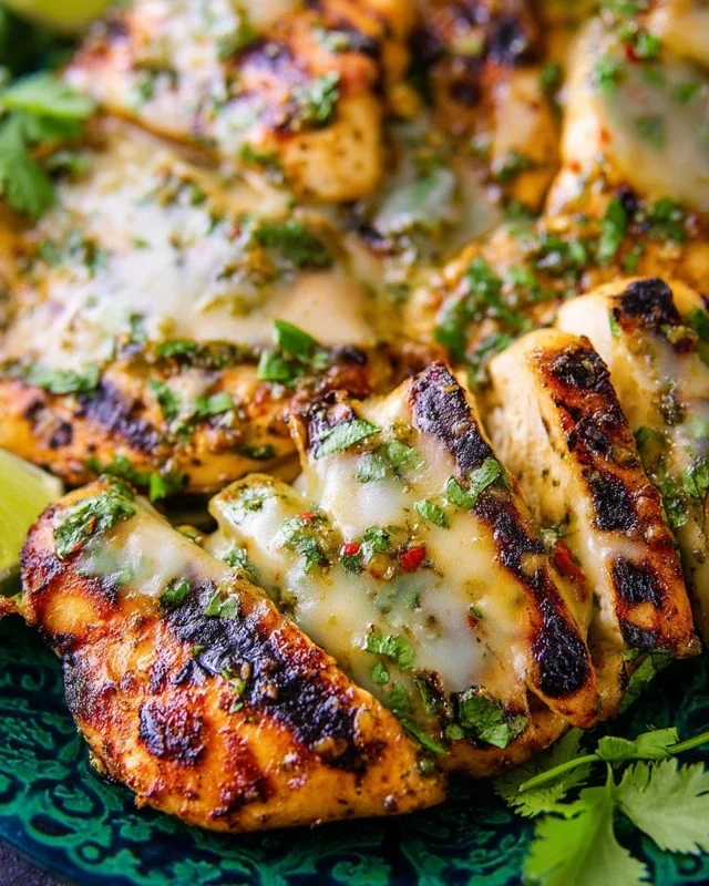 Grilled Salsa Verde Chicken with Pepper Jack